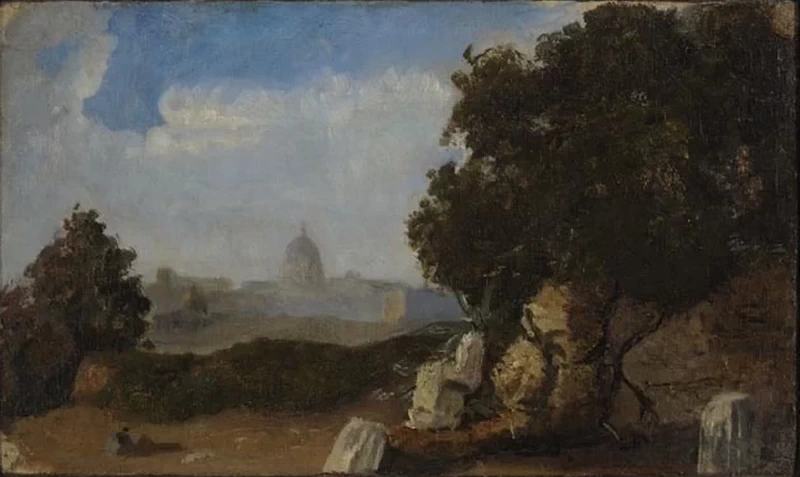 Julie Wilhelmine Hagen - Schwarz, Veduta della Basilica di San Pietro, University of Tartu Art Museum's painting collection